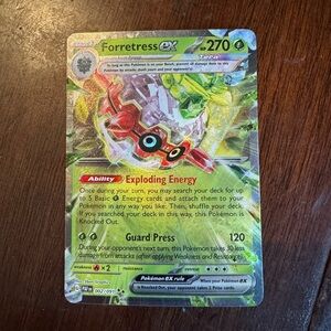 Pokemon Forretress ex Holographic Green Red Energy Card